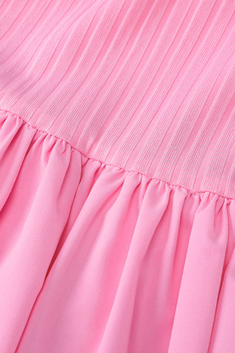 Arolora Mock Neck Cowl Back Knit Patchwork Ballon Dress