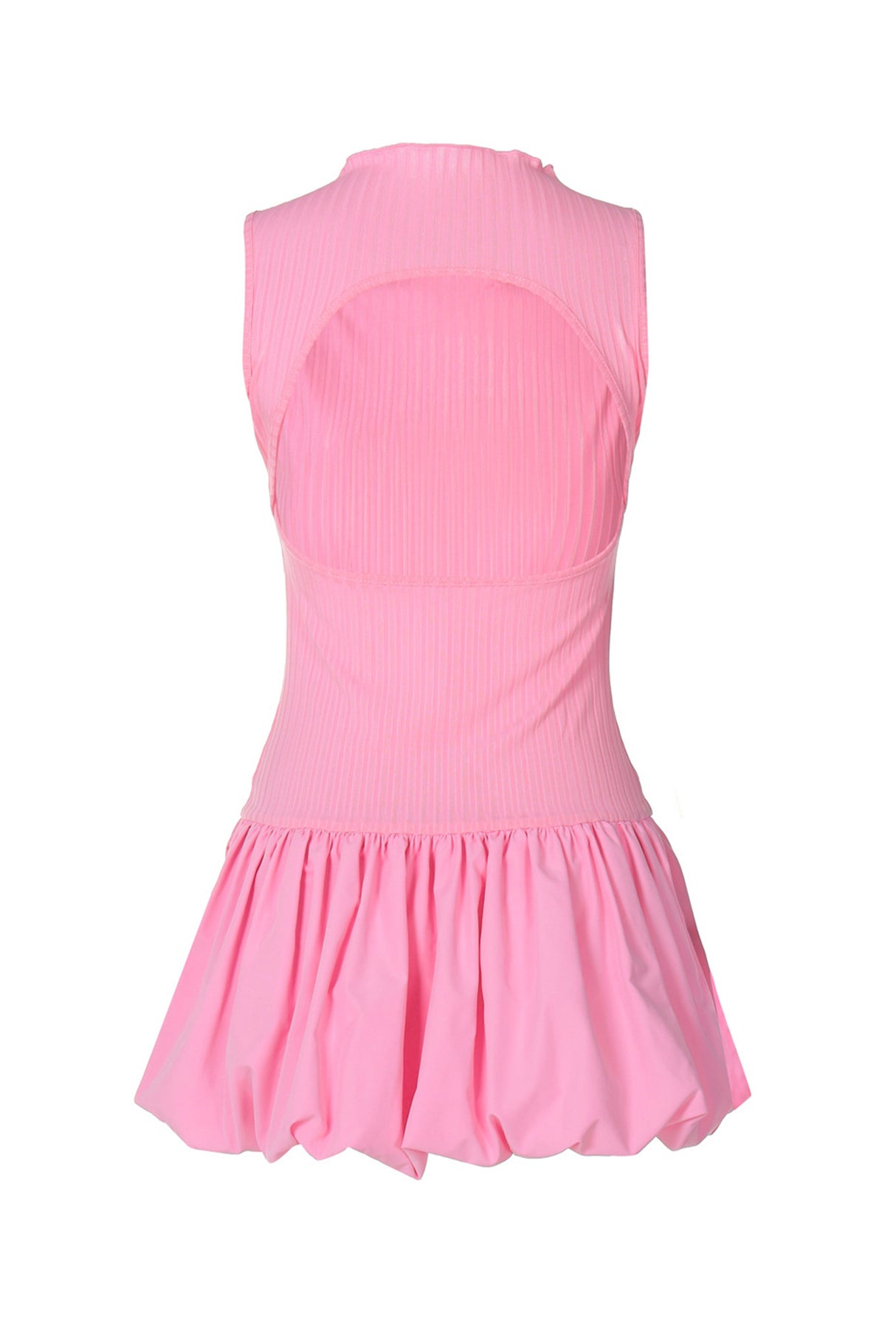 Arolora Mock Neck Cowl Back Knit Patchwork Ballon Dress