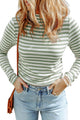 Arolora mock-neck-striped-knit-pullover