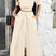 Arolora off-shoulder-crop-top-tie-up-pants-suits