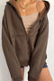 Arolora oversized-solid-zip-up-hoodie