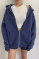 Arolora oversized-solid-zip-up-hoodie
