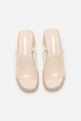 Arolora PVC Espadrille Wedge Thick Sandals