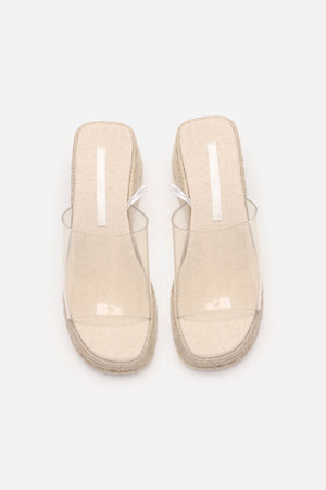 Arolora PVC Espadrille Wedge Thick Sandals