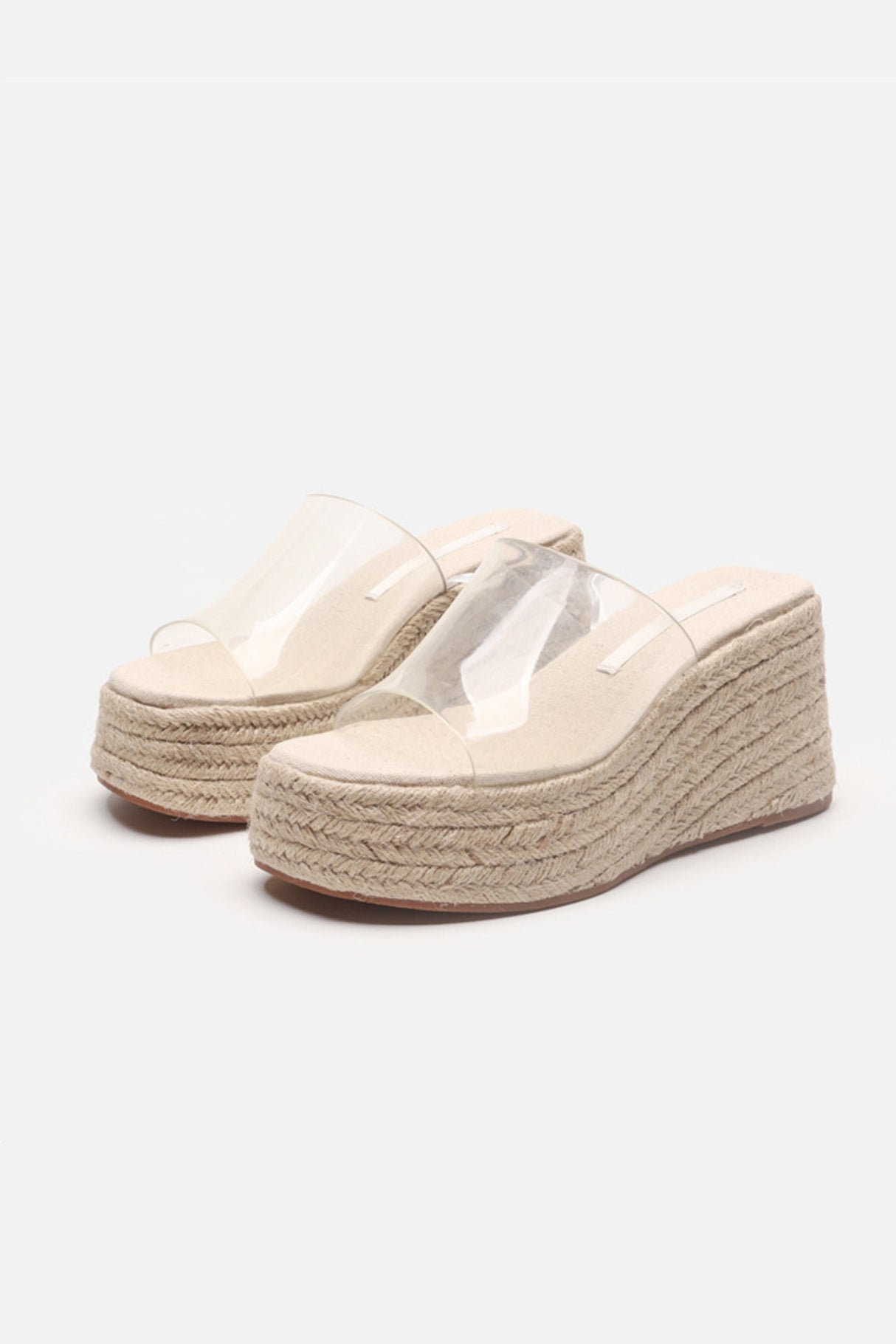 Arolora PVC Espadrille Wedge Thick Sandals