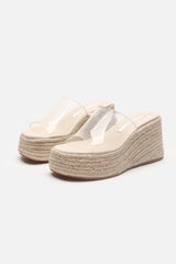 Arolora PVC Espadrille Wedge Thick Sandals