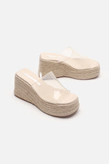 Arolora PVC Espadrille Wedge Thick Sandals