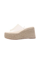 Arolora PVC Espadrille Wedge Thick Sandals