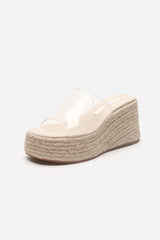 Arolora PVC Espadrille Wedge Thick Sandals