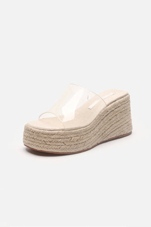 Arolora PVC Espadrille Wedge Thick Sandals