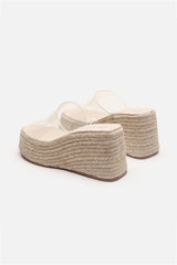 Arolora PVC Espadrille Wedge Thick Sandals