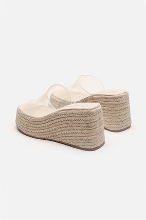 Arolora PVC Espadrille Wedge Thick Sandals