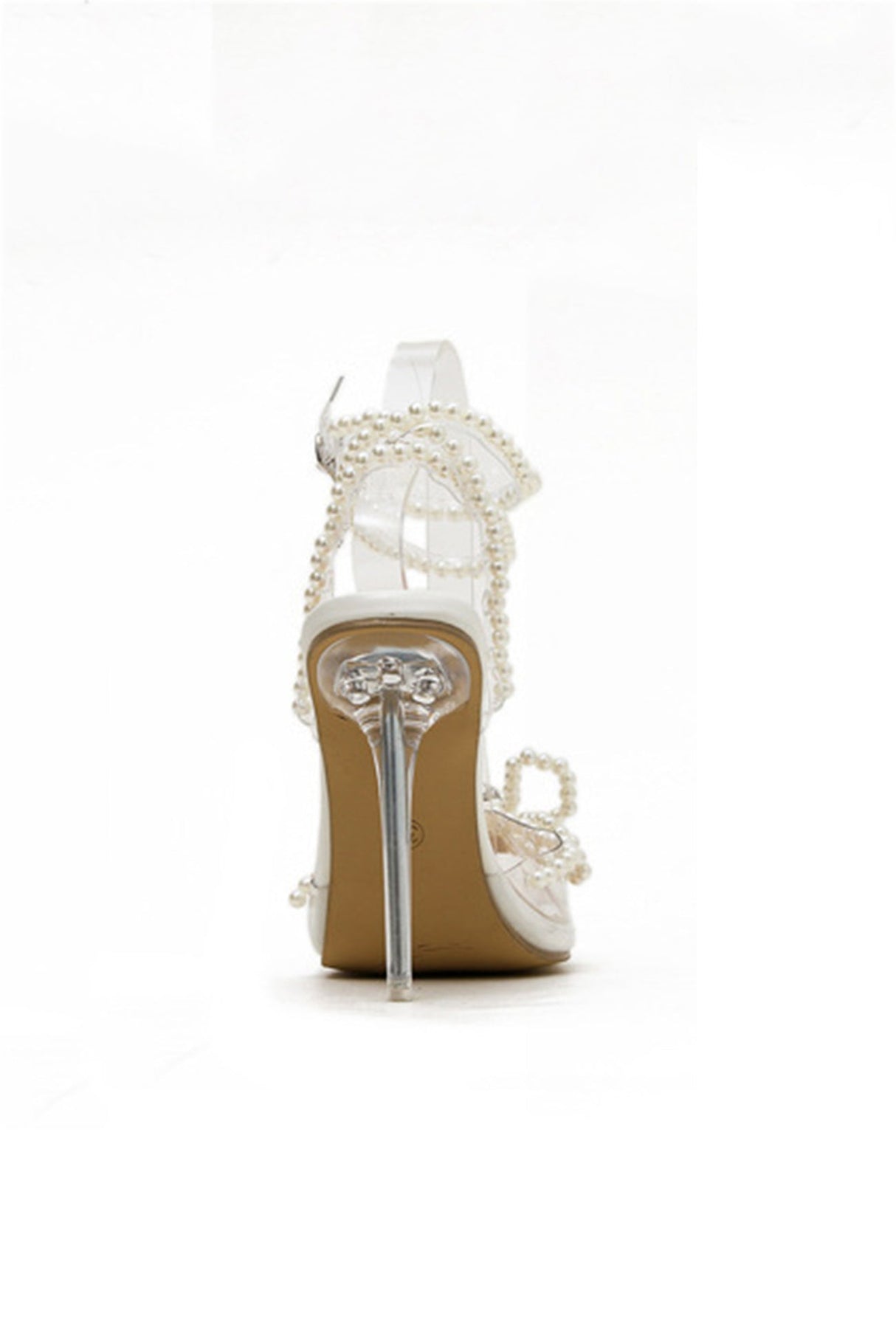 Arolora Pearl Bow Pointed High Heels