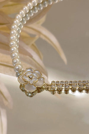 Pearl Camellia Patchwork Necklaces
