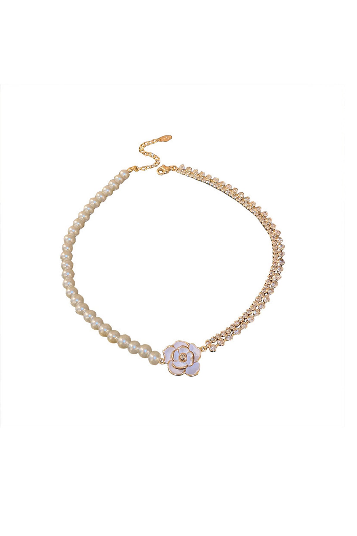 Pearl Camellia Patchwork Necklaces