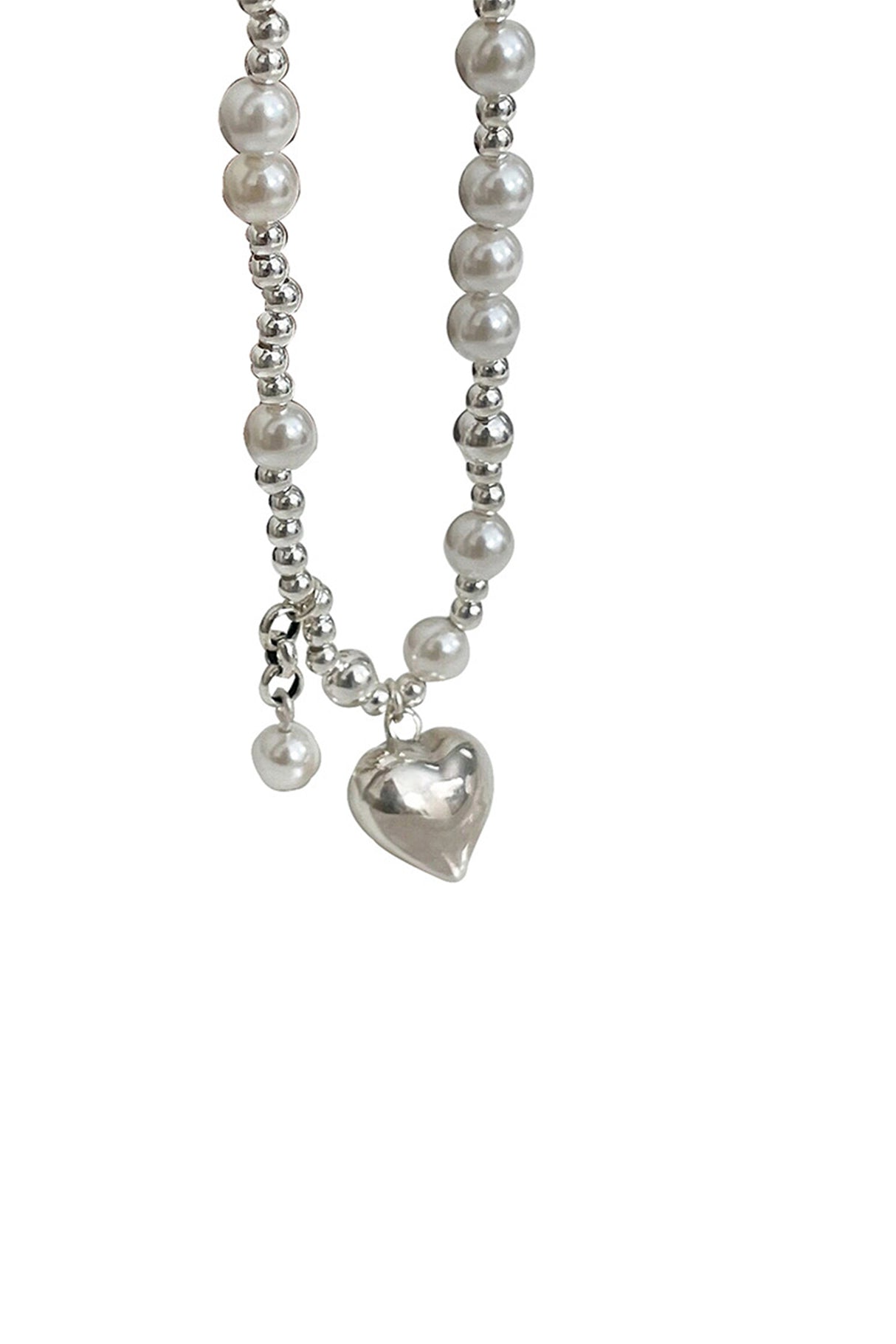 Pearl Peach Heart Pendant Necklaces