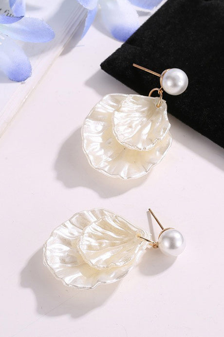 Pearl Resin Shell Earrings