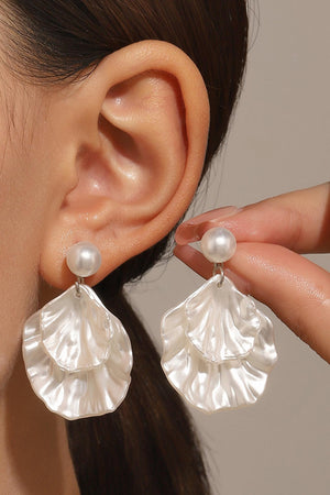 Pearl Resin Shell Earrings