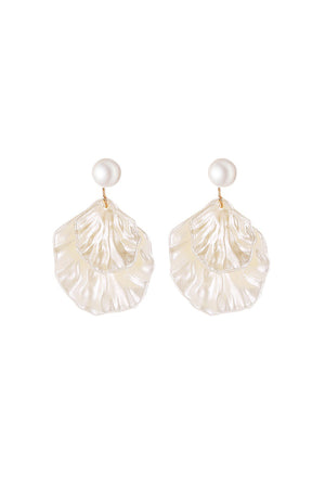 Pearl Resin Shell Earrings