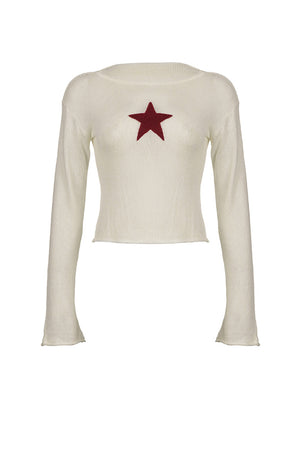 Pentagram Jacquard Crimping Sweater