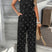 Arolora Pentagram Print High Waist Overalls
