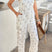 Arolora Pentagram Print High Waist Overalls