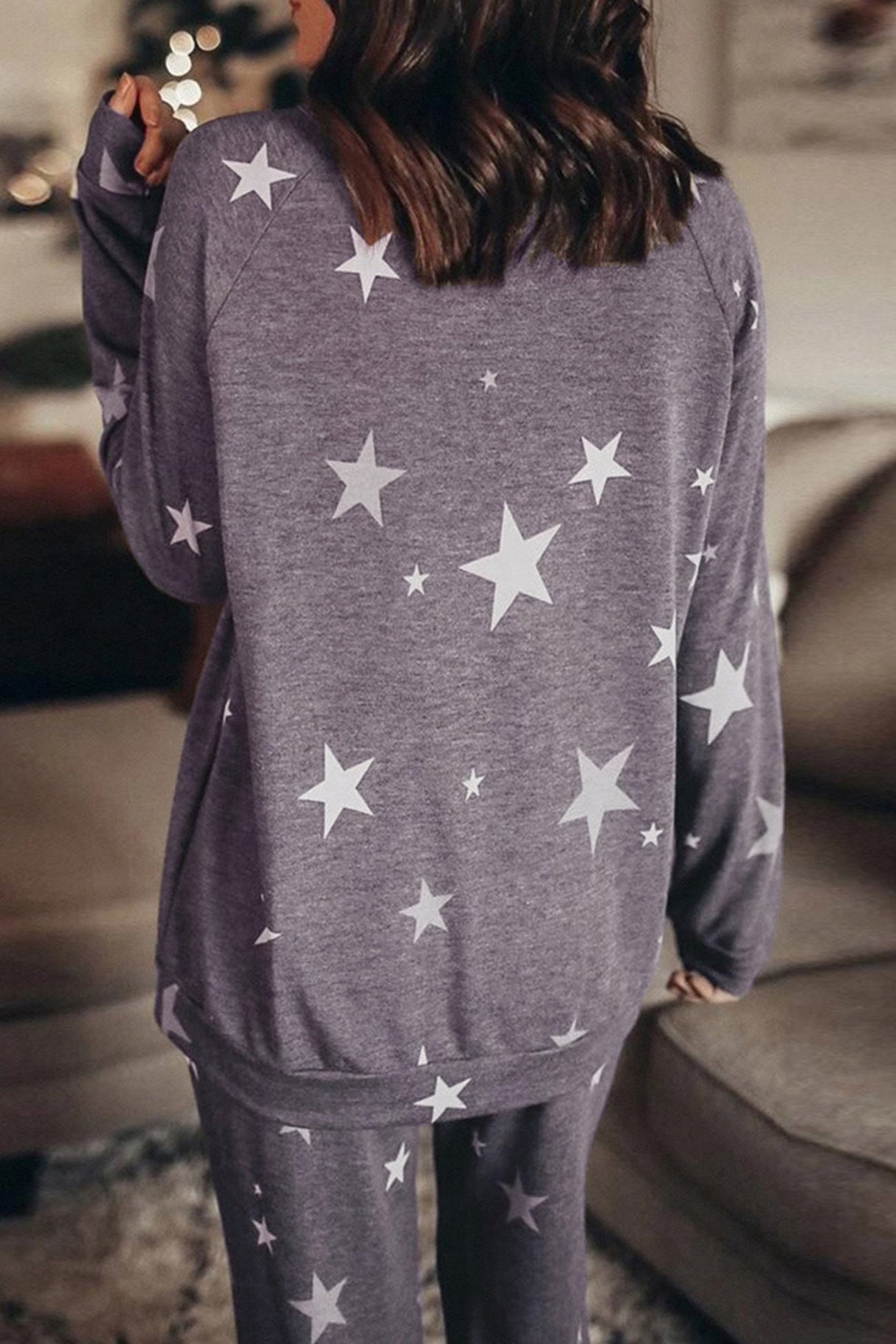 Arolora Pentagram Print Pullover Set