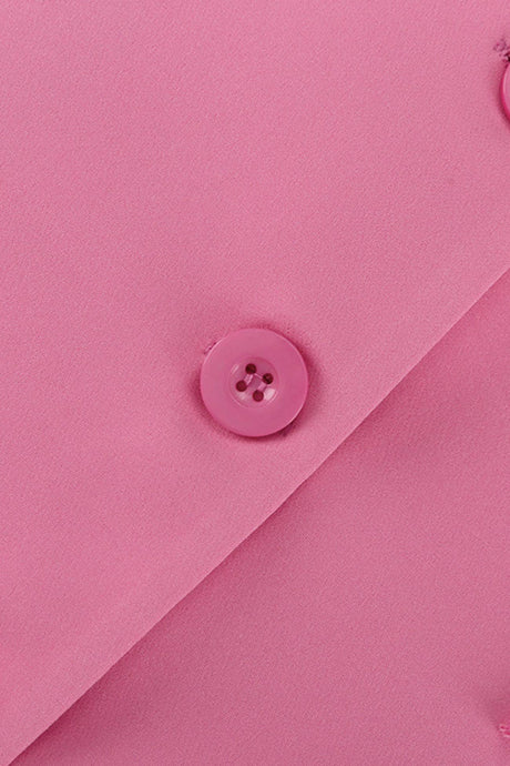 Pink Bow Pocketed Blazer