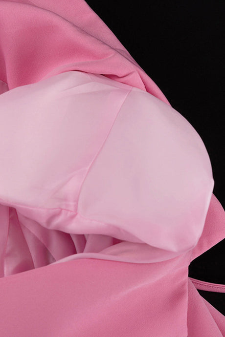 Pink Bow Pocketed Blazer