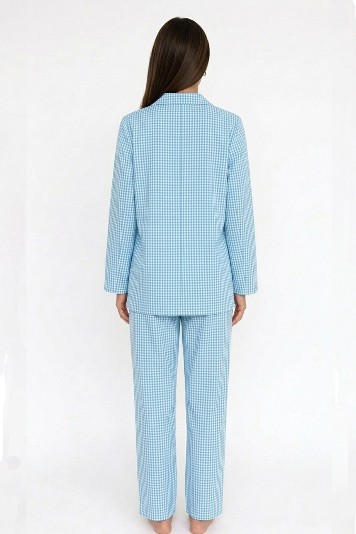 Plaid Blouse Cotton Two-piece Outfit