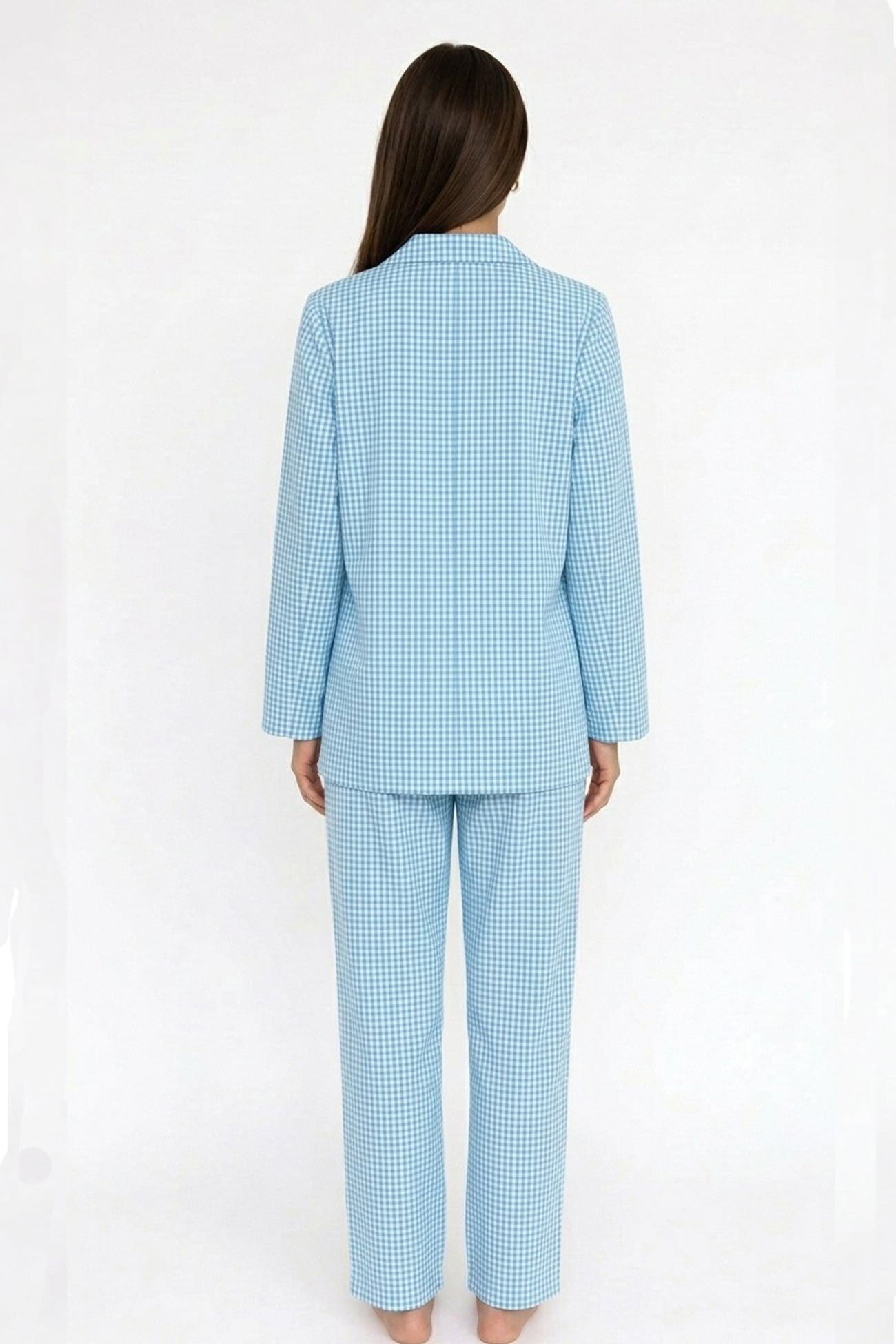 Plaid Blouse Cotton Two-piece Outfit