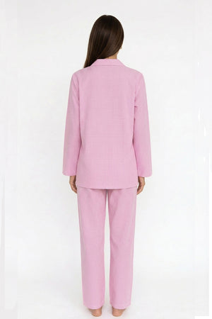 Plaid Blouse Cotton Two-piece Outfit