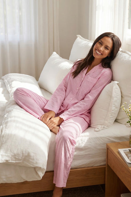 Plaid Blouse Cotton Two-piece Outfit