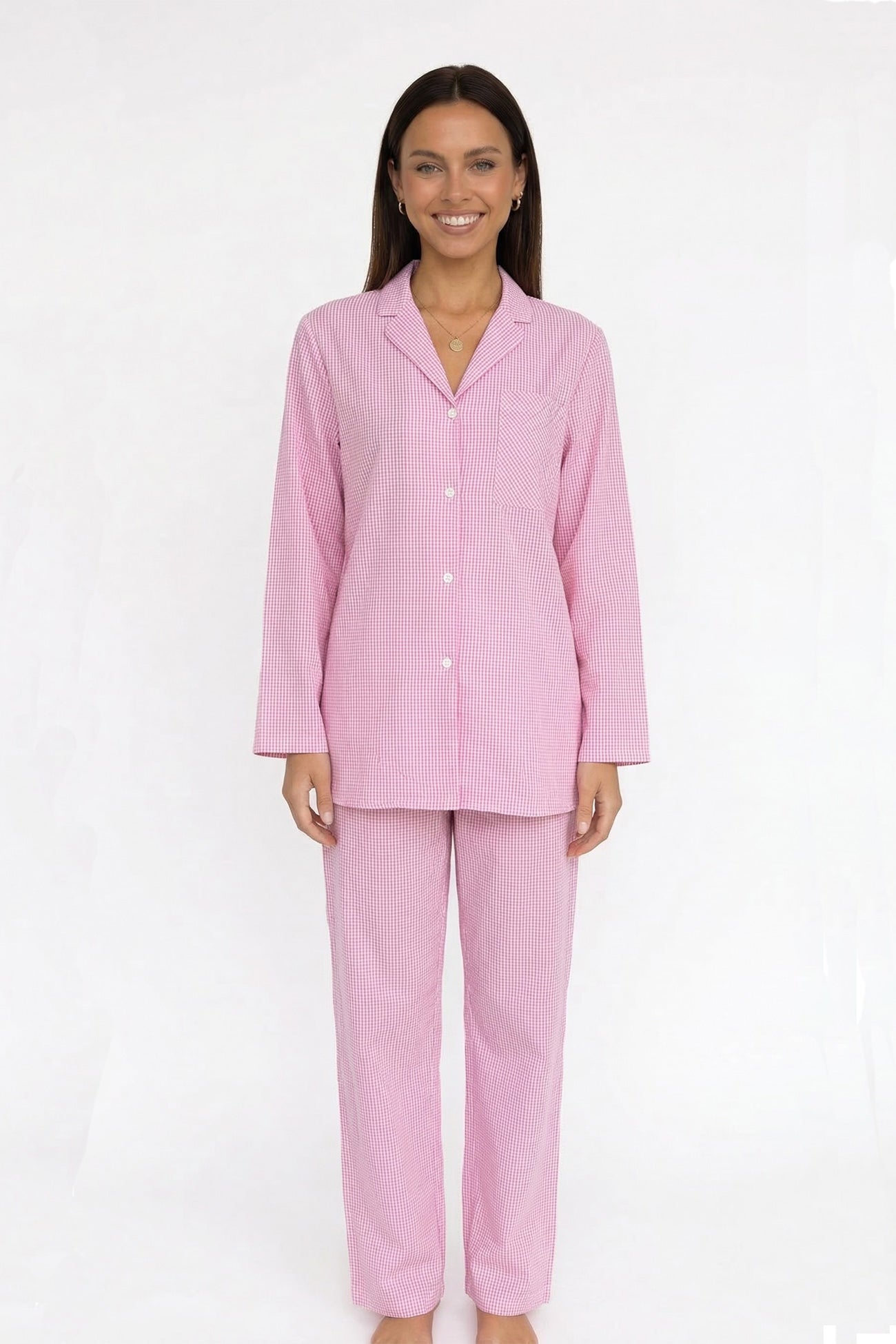 Plaid Blouse Cotton Two-piece Outfit