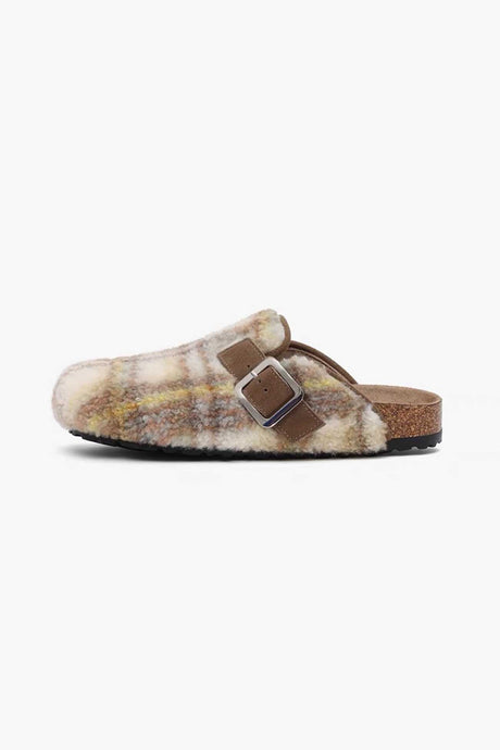 Plaid Plush Slip-on Slippers