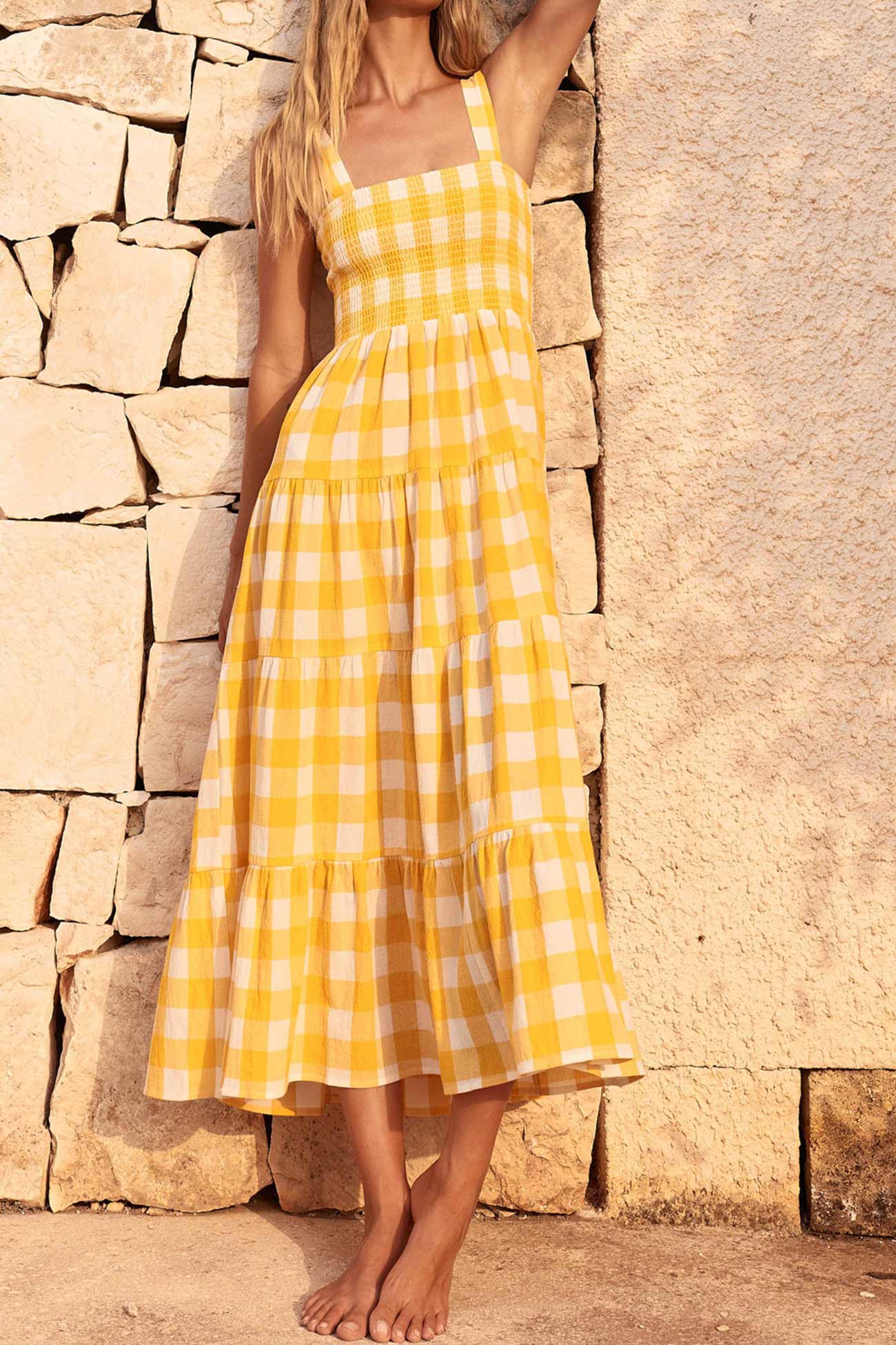 Plaid Print Tiered Cami Dress – AROLORA
