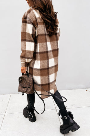 Plaid Single-breasted Shacket