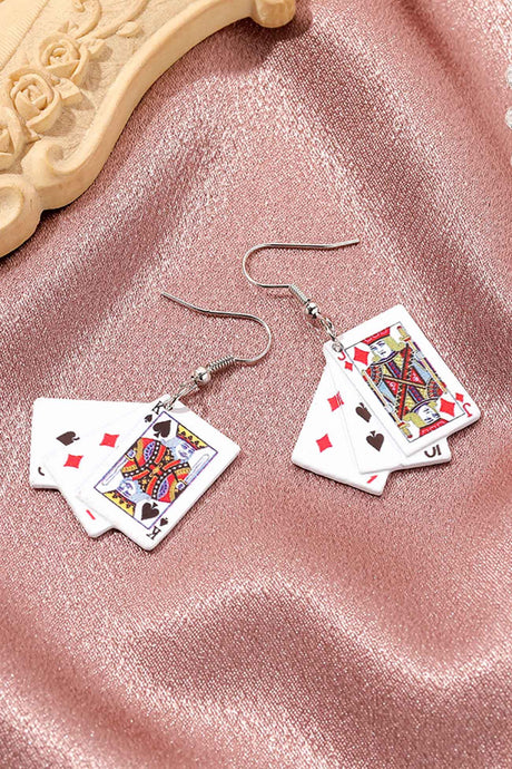 Playing Cards Pendant Earrings