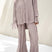Arolora pleated-blouse-slit-long-pants-set