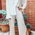 Arolora pleated-blouse-slit-long-pants-set