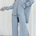 Arolora pleated-blouse-slit-long-pants-set