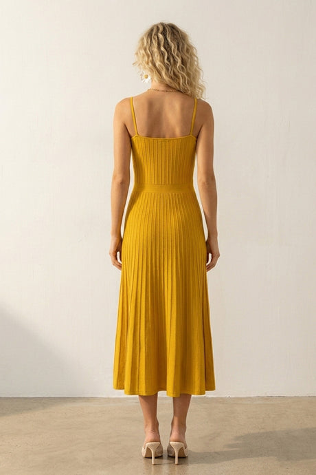 Pleated High Waist Knit Dress