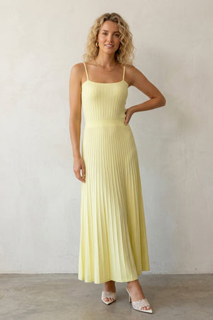 Pleated High Waist Knit Dress