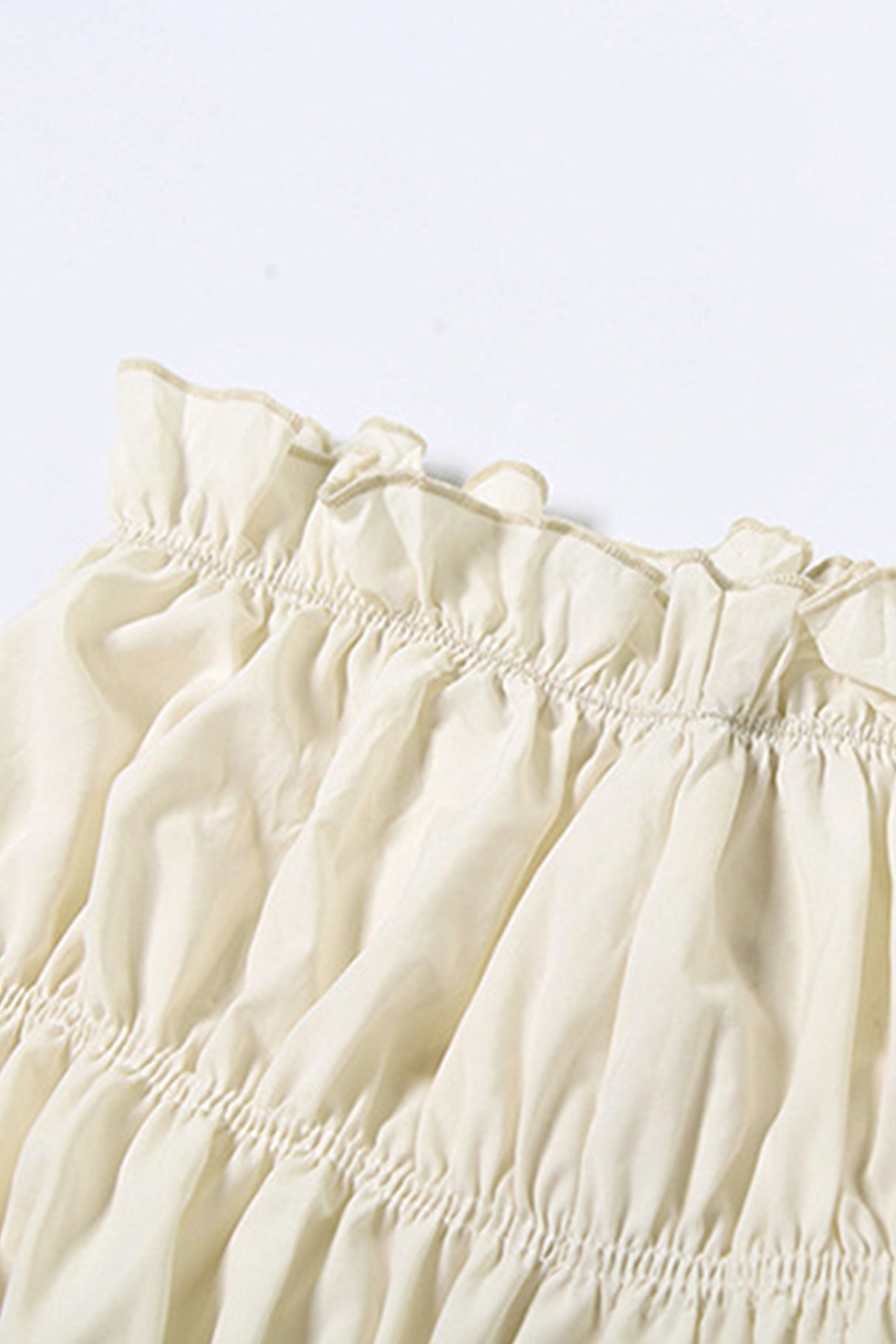 Pleated Tie-up Drop Shoulder Crop Top Shorts Set