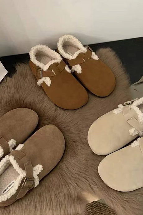 Solid Plush Lined Flats