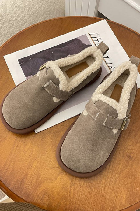 Solid Plush Lined Flats
