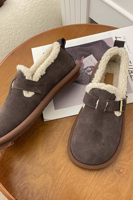 Solid Plush Lined Flats