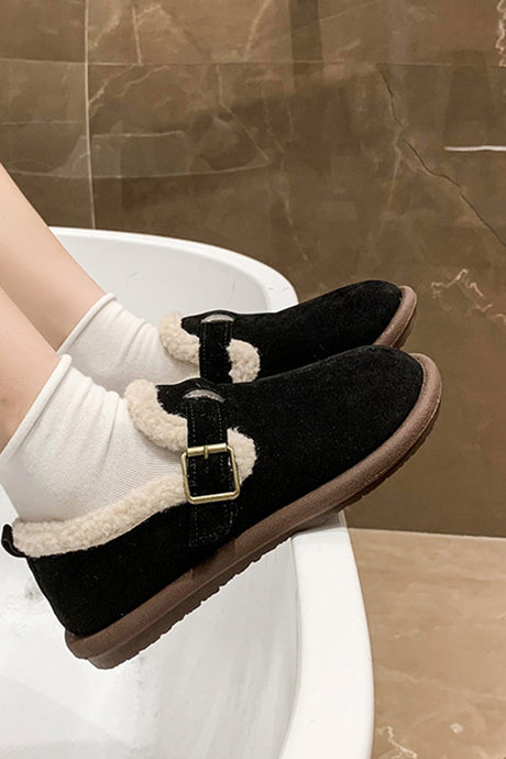 Solid Plush Lined Flats