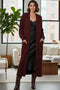 Pocketed Cable Knit Long Cardigan