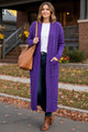 Pocketed Cable Knit Long Cardigan